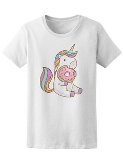 Foto 1 | Foto 1 | Playera Smartprintsink Mujer con Diseño de Unicornio Comiendo Dona de Fresa