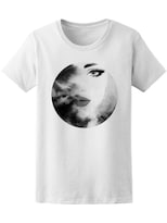 Playera Smartprintsink para Mujer Diseño Rostro De Mujer En Luna Llena