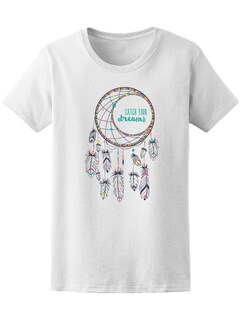 Foto 1 | Foto 1 | Playera Smartprintsink para Mujer Atrapasueños Colores Pastel con Plumas color Blanco