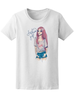 Foto 1 | Foto 1 | Playera Smartprintsink para Mujer Ilustración Chica Fashion