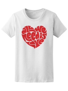 Foto 1 | Foto 1 | Playera Mujer Todo lo que Necesitamos es Amor Smartprintsink Blanco