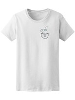 Playera Smartprintsink color Blanco para Mujer Conejita con Moño en Bolsillo