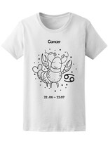 Playera Smartprintsink color Blanco para Mujer Signo Cáncer