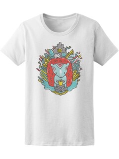 Foto 1 | Foto 1 | Playera para Mujer Ilustración Erizo Espiritual con Frutos Secos Smartprintsink Blanco