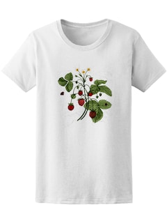 Foto 1 | Foto 1 | Playera Mujer Ilustración Flor de Fresas Vintage Smartprintsink Blanco