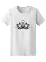 Playera Mujer Flor de Loto en Ilustracion a Lapiz Smartprintsink Blanco