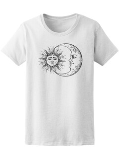 Foto 1 | Foto 1 | Playera Smartprintsink Mujer Luna y Sol/ Arte Blanco y Negro