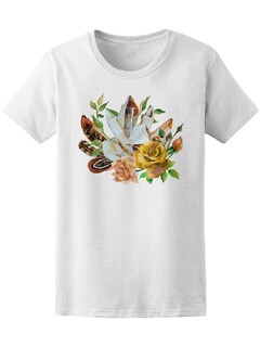 Foto 1 | Foto 1 | Playera Smartprintsink para Mujer Diseño Cuarzos con Rosas y Plumas