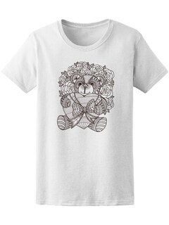 Foto 1 | Foto 1 | Playera Smartprintsink Mujer Mándala de Oso con Corazón y Rosas