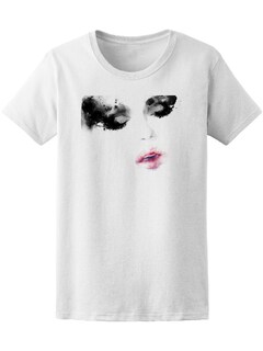 Foto 1 | Foto 1 | Playera Smartprintsink color Blanco para Mujer Rostro con Maquillaje en Acuarelas