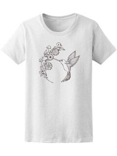 Foto 1 | Foto 1 | Playera Smartprintsink color Blanco para Mujer Colibrí con Flores