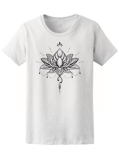 Foto 1 | Foto 1 | Playera SmartPrintsInk para Mujer Diseño Candelabro de Flor de Loto