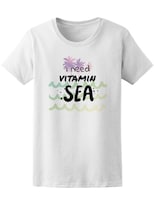 Playera Smartprintsink Mujer Necesito Vitamina Océano/ Banner Con Acuarelas