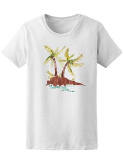 Foto 1 | Foto 1 | Playera Smartprintsink Mujer Isla con Palmeras/ Acuarelas