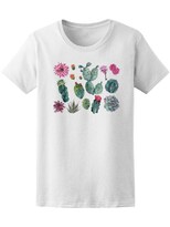 Playera Smartprintsink color Blanco para Mujer Cactus en Acuarelas