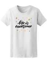 Playera Smartprintsink Mujer La Vida Es Asombrosa/ Frase Con Estrellas