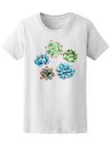 Playera SmartPrintsInk para Mujer con Ilustración a Color Tipos de Suculentas