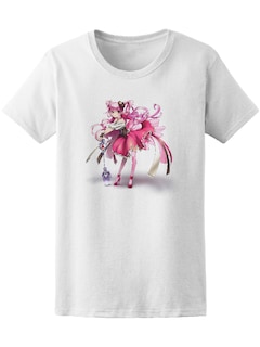 Foto 1 | Foto 1 | Playera Smartprintsink color Blanco para Mujer Chica Kawaii Vestido y Cuchara