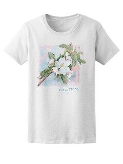 Foto 1 | Foto 1 | Playera Smartprintsink Mujer Ilustracion En Acuarelas/ Rama Con Flores
