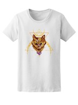 Playera Smartprintsink Mujer Ilustración/ Gato con Lunas y Diamante