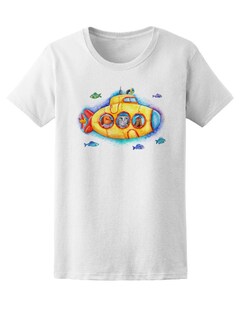 Foto 1 | Foto 1 | Playera para Dama Smartprintsink color Blanco Estampado Submarino