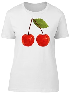 Foto 1 | Foto 1 | Playera para Dama Smartprintsink color Blanco Estampado Cerezas