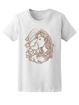Playera Smartprintsink Mujer Ilustracion a Lápiz con Planetas y Estrellas