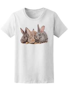 Foto 1 | Foto 1 | Playera Smartprintsink Mujer Fotografía/ Trío de Conejos Juntos