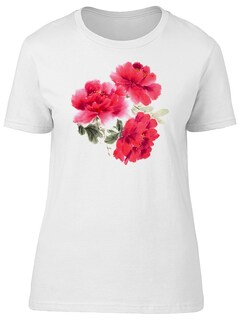 Foto 1 | Foto 1 | Playera Smartprintsink Mujer Ilustración/ Camelia Roja En Acuarela