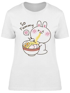 Foto 1 | Foto 1 | Playera Smartprintsink Mujer Que Rico/ Conejito Comiendo Ramen
