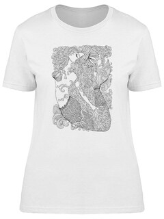 Foto 1 | Foto 1 | Playera Smartprintsink Mujer Sirena Con Cabello Rizado