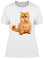 Playera Smartprintsink Mujer Fotografía/ Gato Naranja Sentado