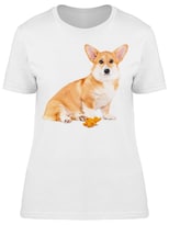 Playera Smartprintsink Mujer Fotografía/ Corgie Sentado Con Juguete