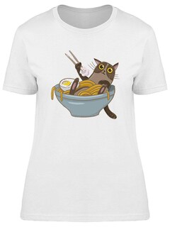 Foto 1 | Foto 1 | Playera Smartprintsink Mujer Gatito En Tazón De Ramen
