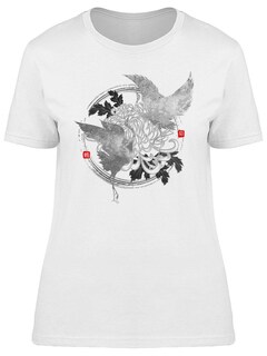 Foto 1 | Foto 1 | Playera Smartprintsink Mujer Silueta De Grullas Estilo Japonés