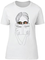 Playera Smartprintsink par Mujer Chica con Lentes de Sol y Libro