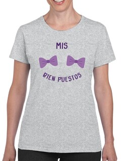 Foto 1 | Foto 1 | Playera Smartprintsink Para Mujer Moños Bien Puestos Color Gris