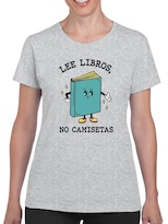 Playera Smartprintsink Para Mujer Lee Libros, No Camisetas Color Gris