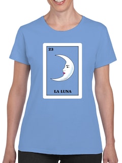 Foto 1 | Foto 1 | Playera para Mujer Smartprintsink color Azul Lotería La Luna