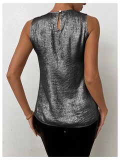 Foto 2 | Foto 2 | Camiseta Sin Mangas Soly Hux Metalizada Con Cuello Redondo Para Mujer - Venta Internacional.