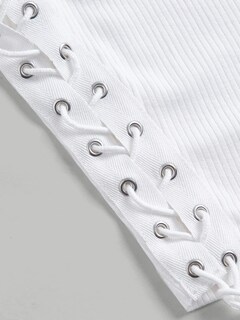 Foto 5 | Foto 5 | Camiseta Sin Mangas Soly Hux Para Mujer Y2k Con Forma De Estrella Acanalada, Blanca - Venta Internacional.