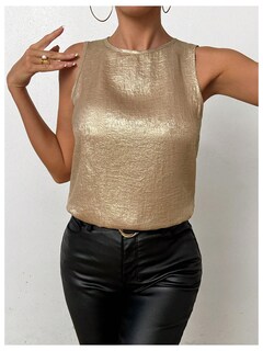 Foto 6 | Foto 6 | Camiseta Sin Mangas Soly Hux Metalizada Con Cuello Redondo Para Mujer - Venta Internacional.