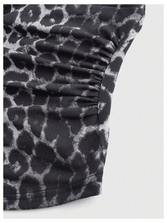 Foto 3 | Foto 3 | Top Corto Wdirara Con Estampado De Leopardo Y Cuello Halter Fruncido Para Mujer - Venta Internacional.
