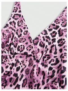 Foto 4 | Foto 4 | Top Corto Wdirara Con Estampado De Leopardo Y Cuello Halter Fruncido Rosa - Venta Internacional.