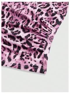 Foto 5 | Foto 5 | Top Corto Wdirara Con Estampado De Leopardo Y Cuello Halter Fruncido Rosa - Venta Internacional.