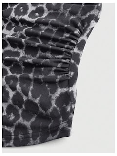 Foto 3 | Foto 3 | Top Corto Wdirara Con Estampado De Leopardo Y Cuello Halter Fruncido Para Mujer - Venta Internacional.