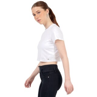 Foto 2 | Foto 2 | Playera Crop Básica Manga Corta Para Mujer Quarry Color Blanco