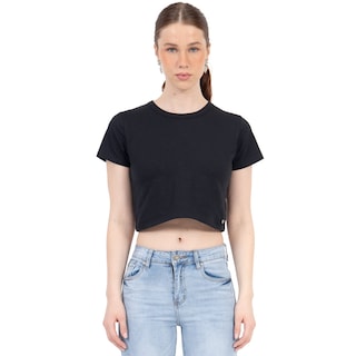 Foto 1 | Foto 1 | Playera Crop Básica Manga Corta Para Mujer Quarry Color Negro