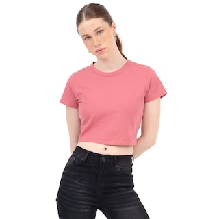 Foto 1 | Foto 1 | Playera Crop Básica Manga Corta Para Mujer Quarry Color Rosa