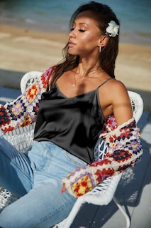 Foto 3 | Foto 3 | Camisetas Sin Mangas Ekouaer De Satén De Seda Con Cuello En V Y Tirantes Finos, Talla Xl - Venta Internacional.